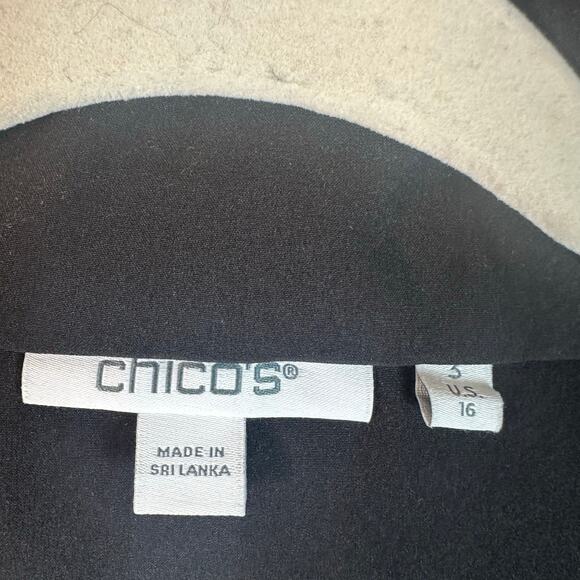 Chico’s women nylon vest black large collar zip front pockets outdoor plus size - Picture 7 of 12